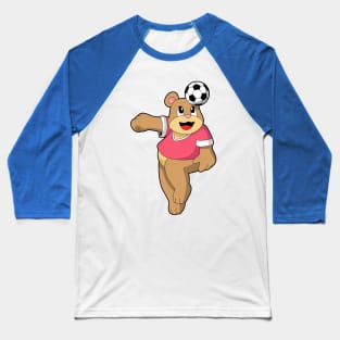 Bear as Soccer player with Soccer Baseball T-Shirt